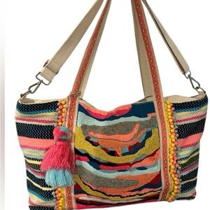 Multicolor Embroidered “weekender”- never used